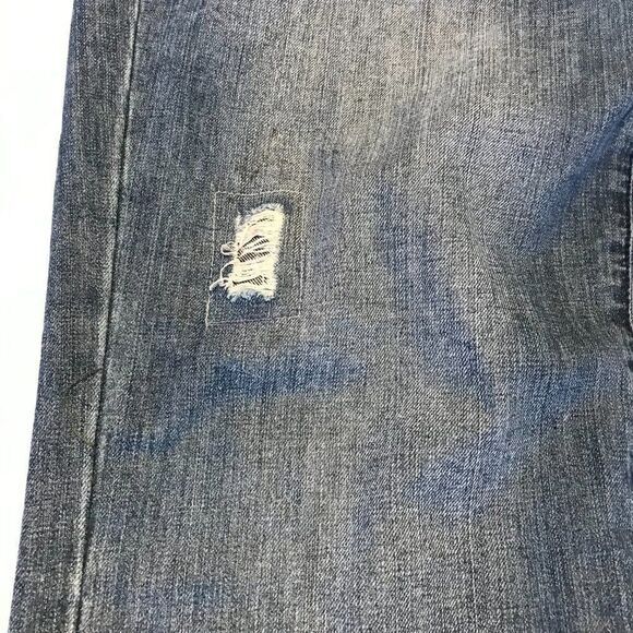Akoo Brand distressed wide‎ leg blue jeans 42X33 - Picture 3 of 11